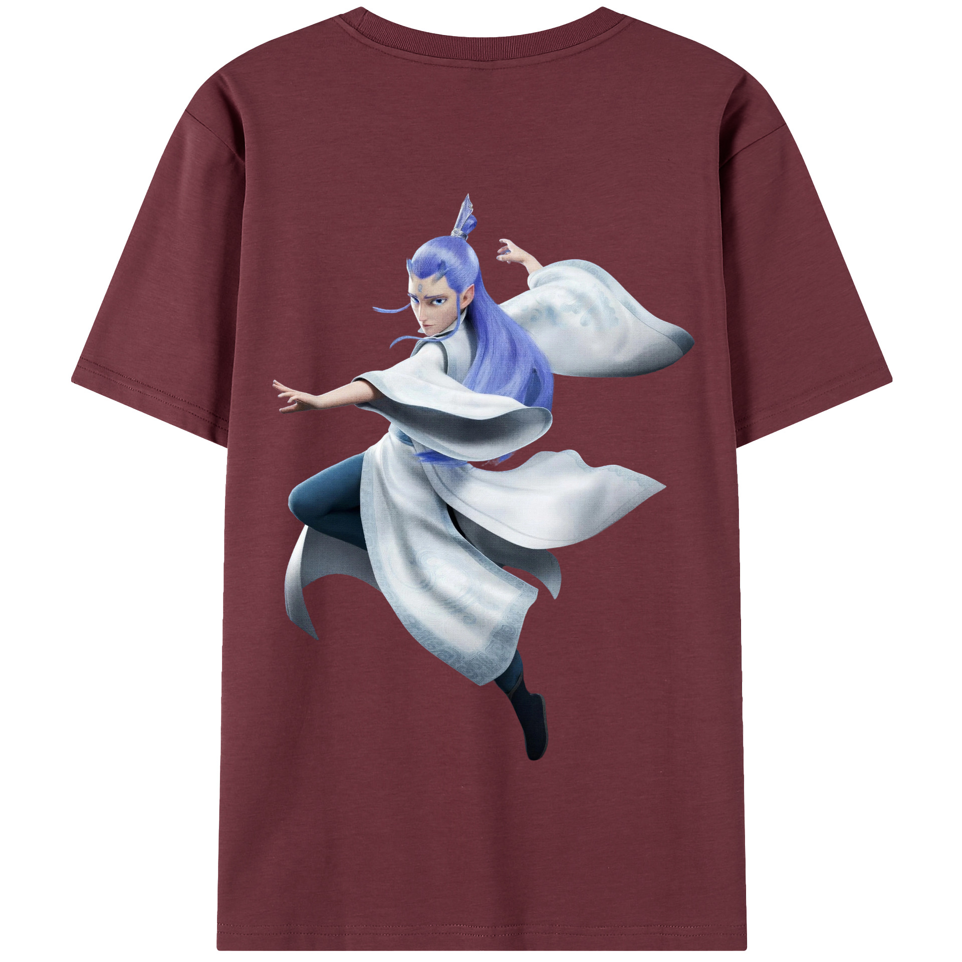 （画像用） Ne Zha 2 ナタ 魔童の大暴れ 綿100％半袖Tシャツ（背面プリント）